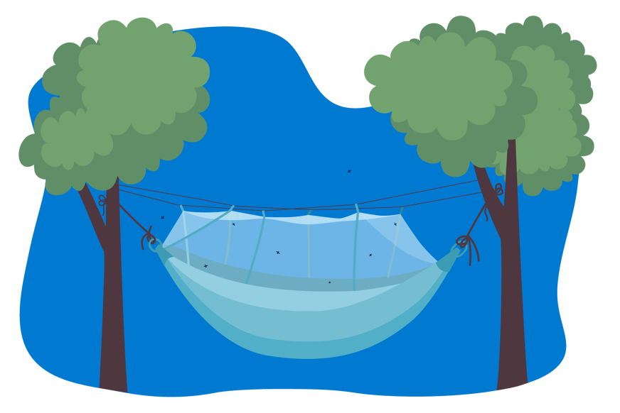hammock hanging off trees